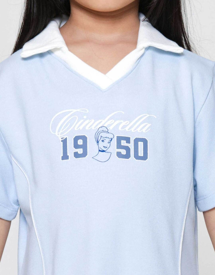 Disney Cinderella Collar Ribbed Dress Anak Perempuan