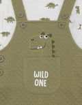Little M Texture Quilting Bordir Dino Jumpsuit Bayi