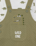 Little M Texture Quilting Bordir Dino Jumpsuit Bayi