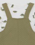 Little M Texture Quilting Bordir Dino Jumpsuit Bayi
