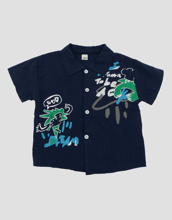 MxM Nevada Print Kemeja Lengan Pendek Anak Laki-Laki