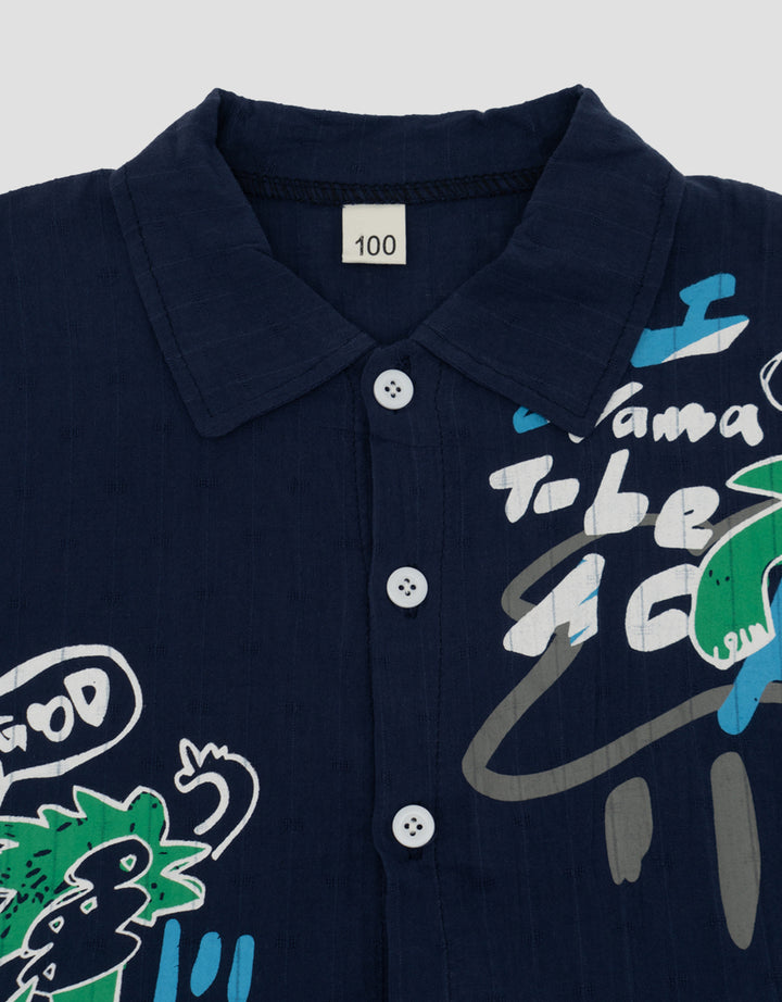 MxM Nevada Print Kemeja Lengan Pendek Anak Laki-Laki