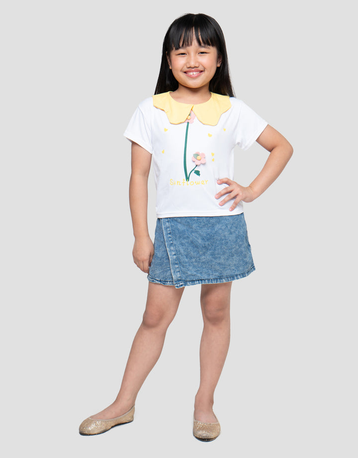 MxM Sunflower Print Kaos Anak Perempuan