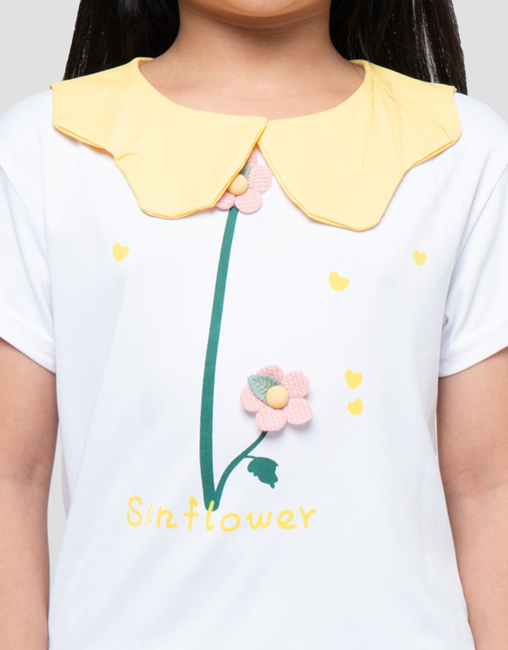 MxM Sunflower Print Kaos Anak Perempuan