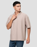 Nevada Basic Lapel Rib Texture Polo Oversize Pria