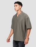 Nevada Basic Lapel Rib Texture Polo Oversize Pria