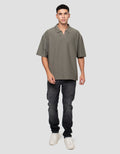 Nevada Basic Lapel Rib Texture Polo Oversize Pria
