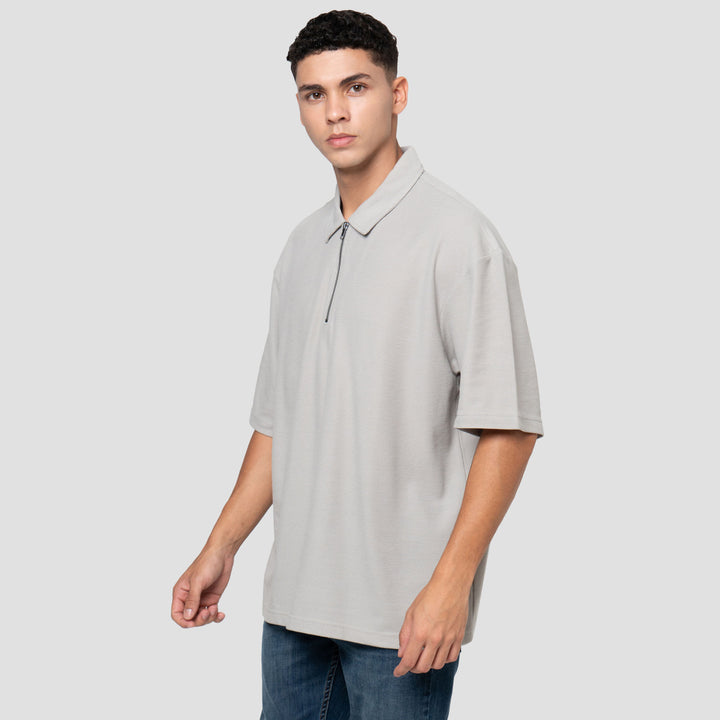 Nevada Plain Basic Lacoste With Zipper Polo Oversize Pria