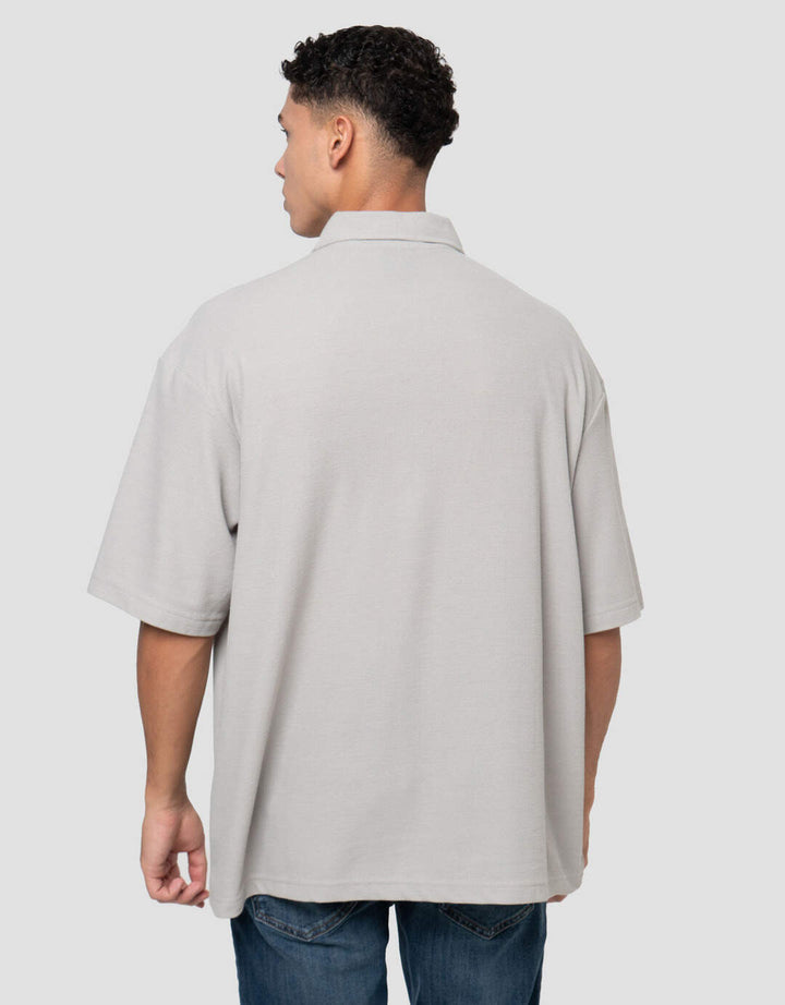 Nevada Plain Basic With Zipper Polo Oversize Pria