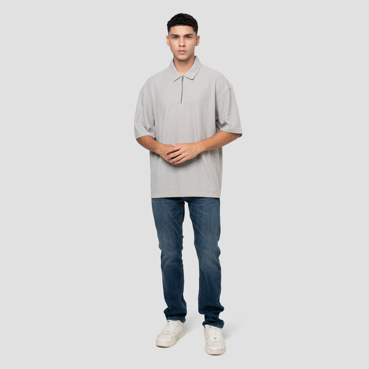 Nevada Plain Basic Lacoste With Zipper Polo Oversize Pria