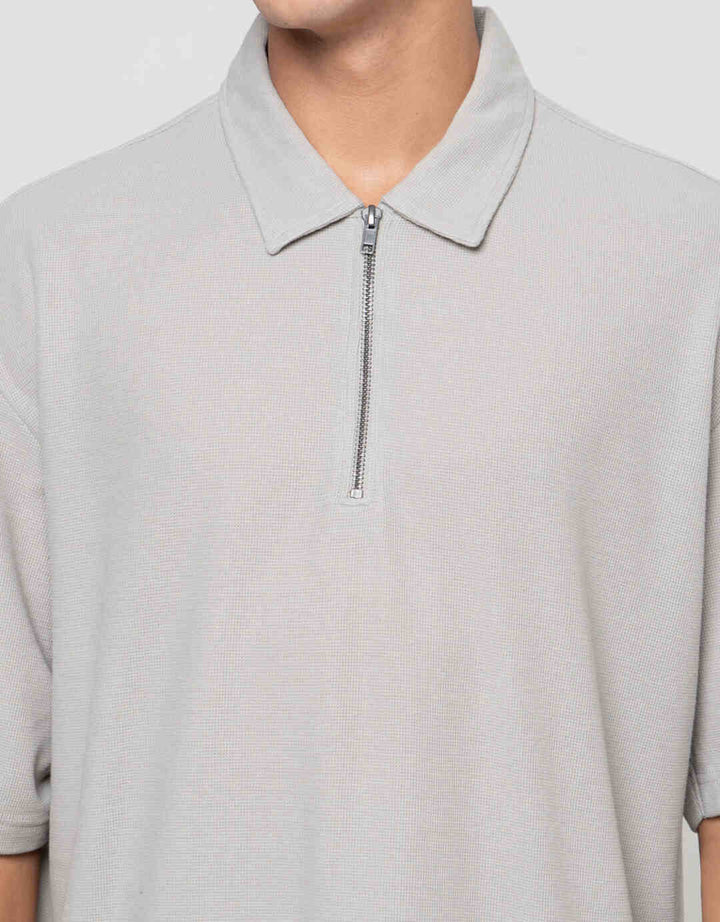 Nevada Plain Basic With Zipper Polo Oversize Pria