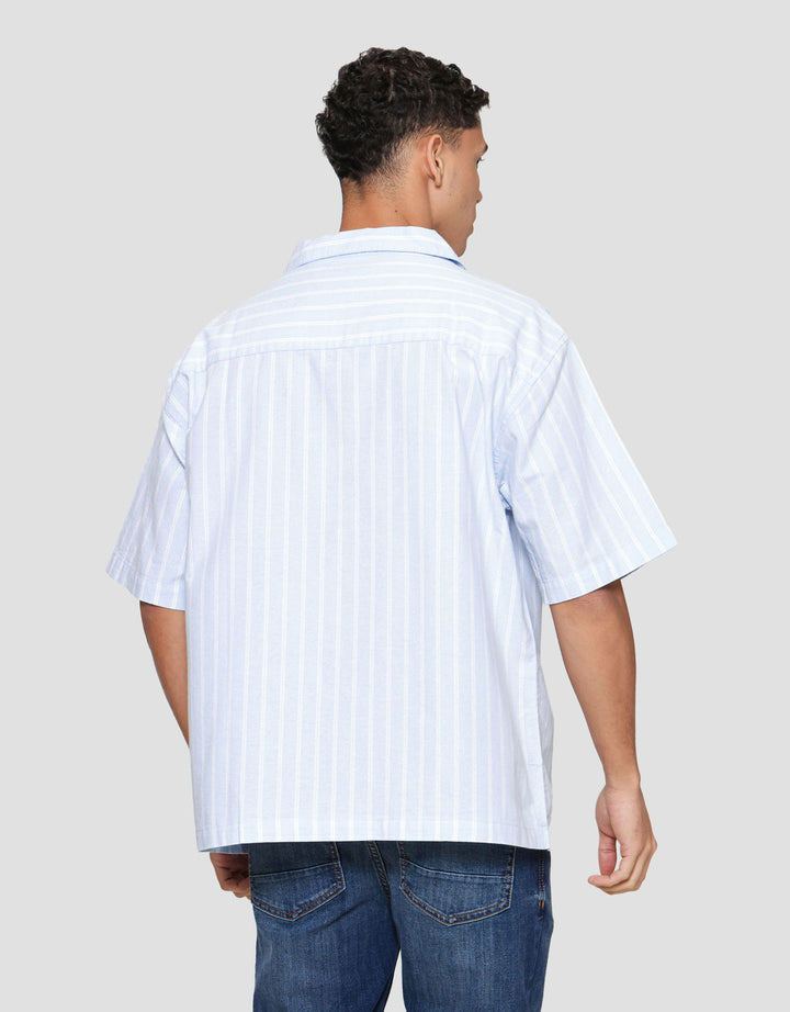 Nevada Stripes Oxford Camp Collar - Boxy Fit Kemeja Pria