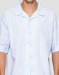 Nevada Stripes Oxford Camp Collar - Boxy Fit Kemeja Pria