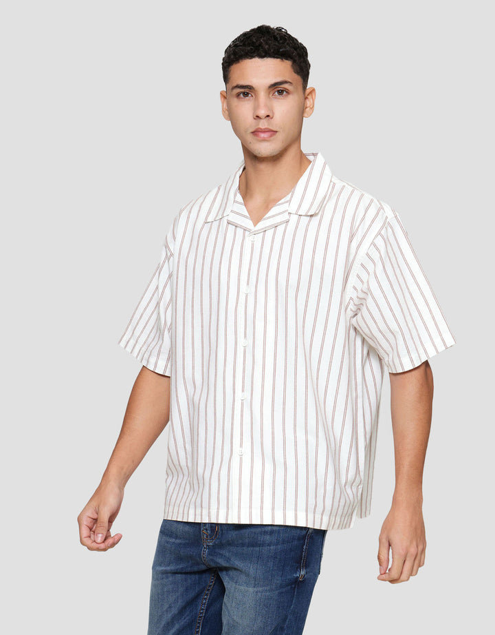 Nevada Stripes Oxford Camp Collar - Boxy Fit Kemeja Pria
