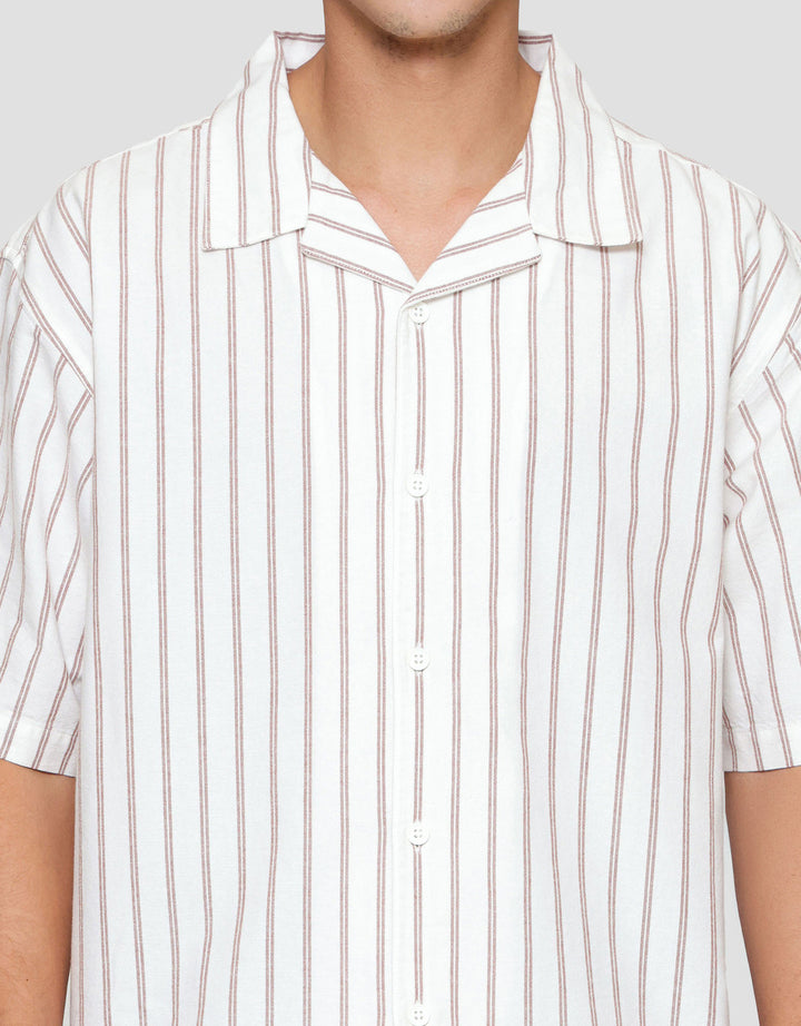 Nevada Stripes Oxford Camp Collar - Boxy Fit Kemeja Pria