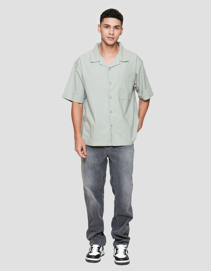 Nevada Plain Shino Linen With 1 Pocket Kemeja Pria