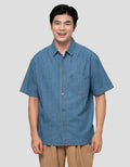Nevada Plain Regular With Pocket Kemeja Denim Pria