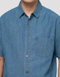 Nevada Plain Regular With Pocket Kemeja Denim Pria
