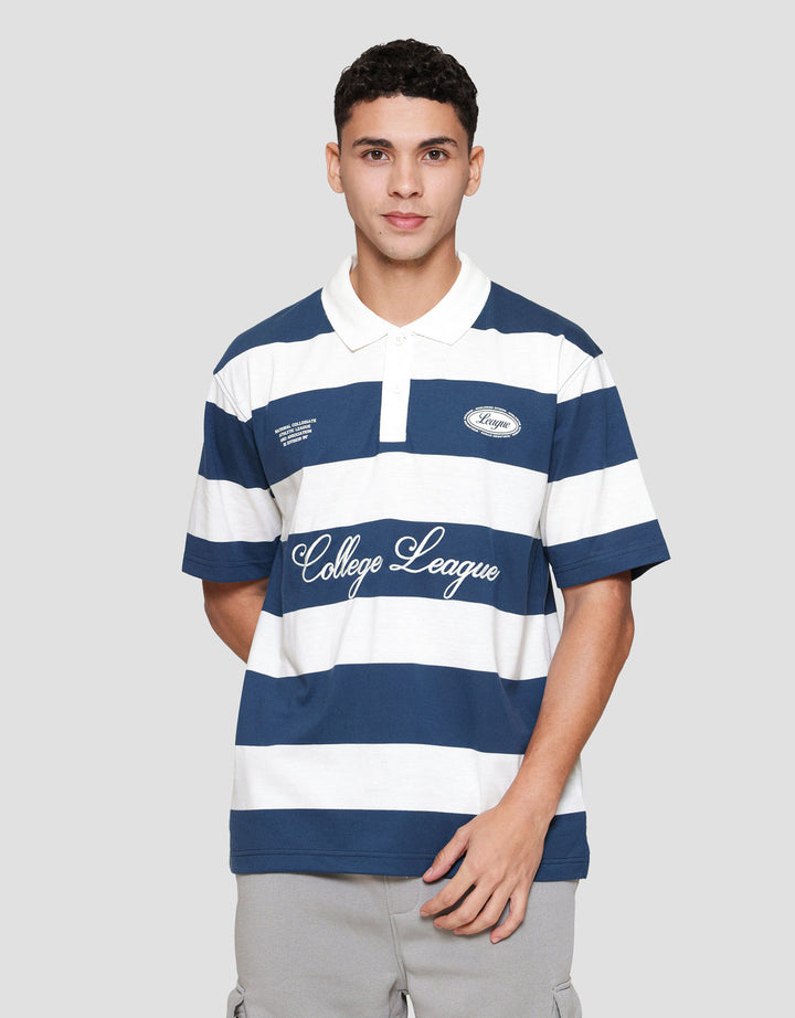 Nevada Stripe With Embro & Print Reg Fit - College Polo Pria