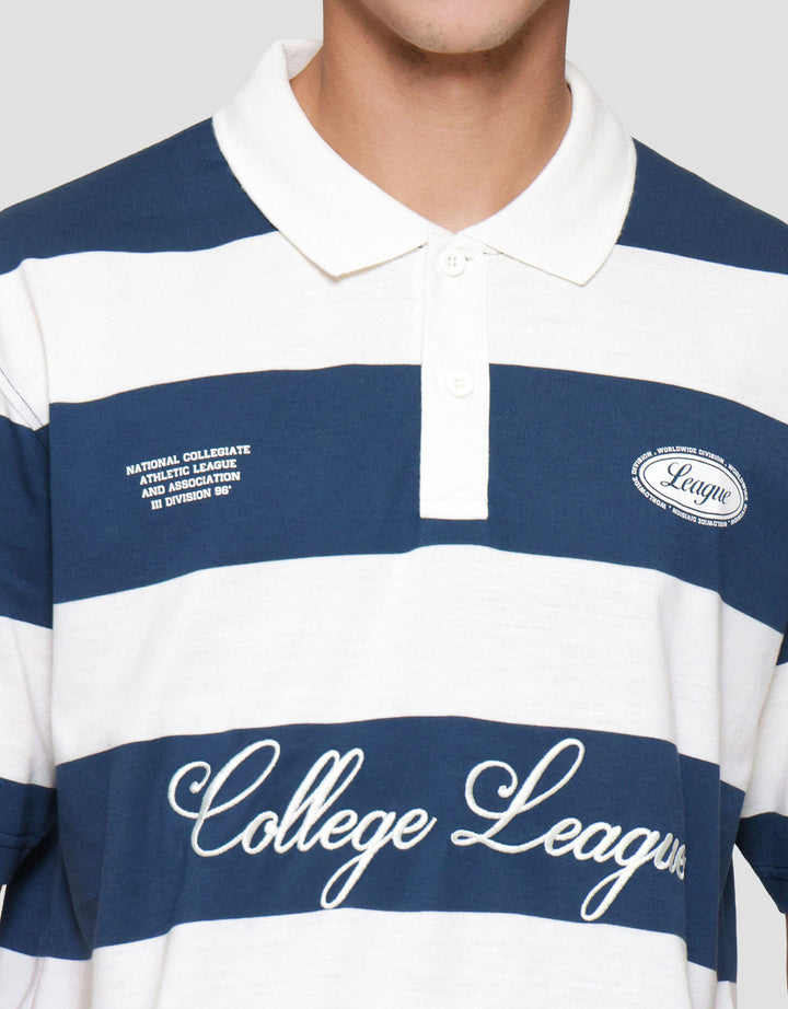 Nevada Stripe With Embro & Print Reg Fit - College Polo Pria