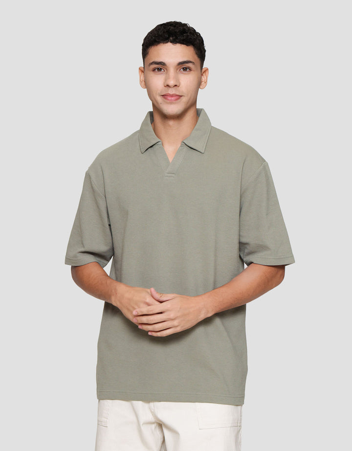 Nevada Plain Texture Polo Pria