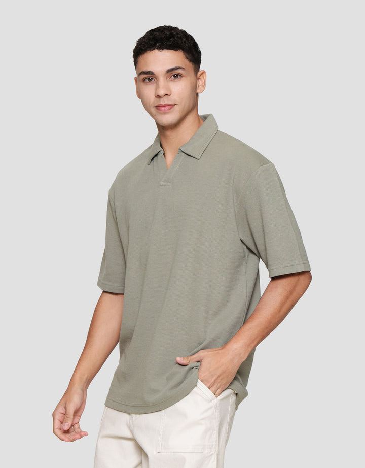 Nevada Plain Texture Polo Pria