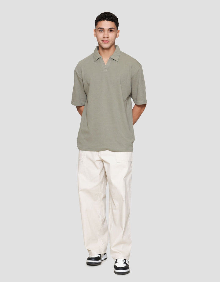 Nevada Plain Texture Polo Pria