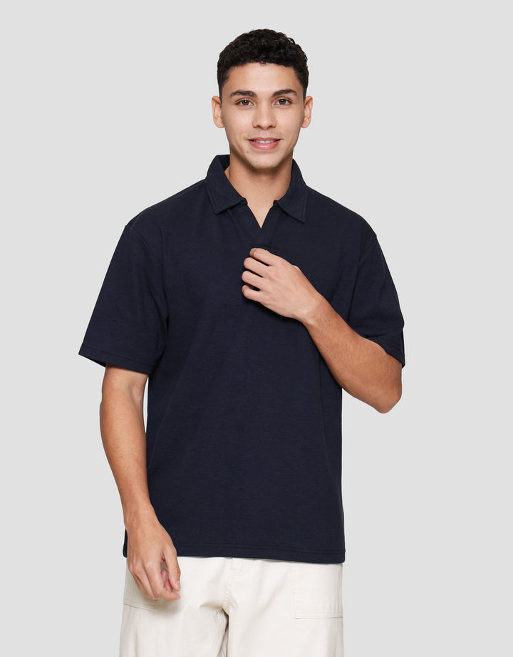Nevada Plain Texture Polo Pria