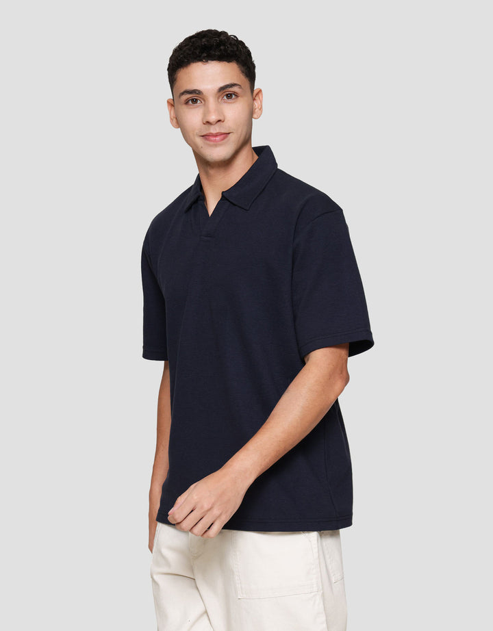 Nevada Plain Texture Polo Pria