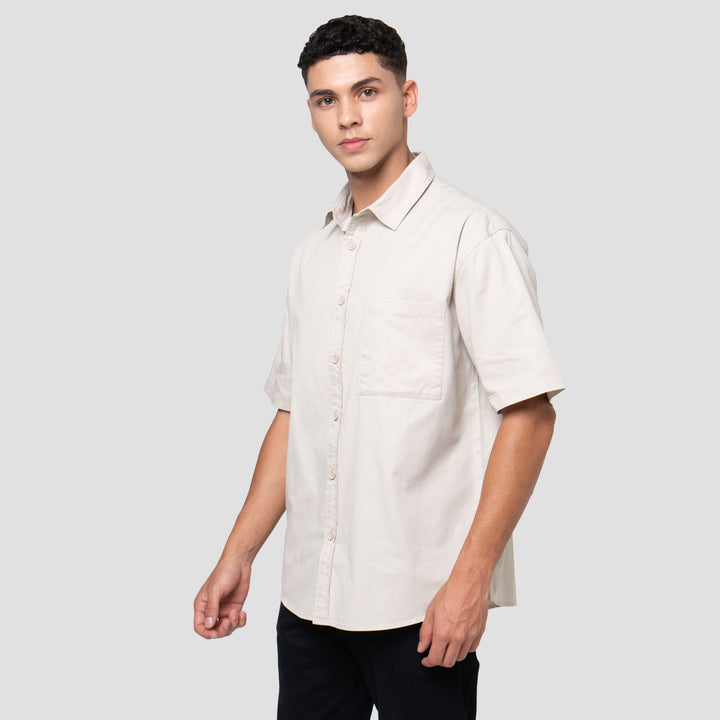 Nevada Plain Basic Twill Bio Wash Regular Fit Kemeja Pria