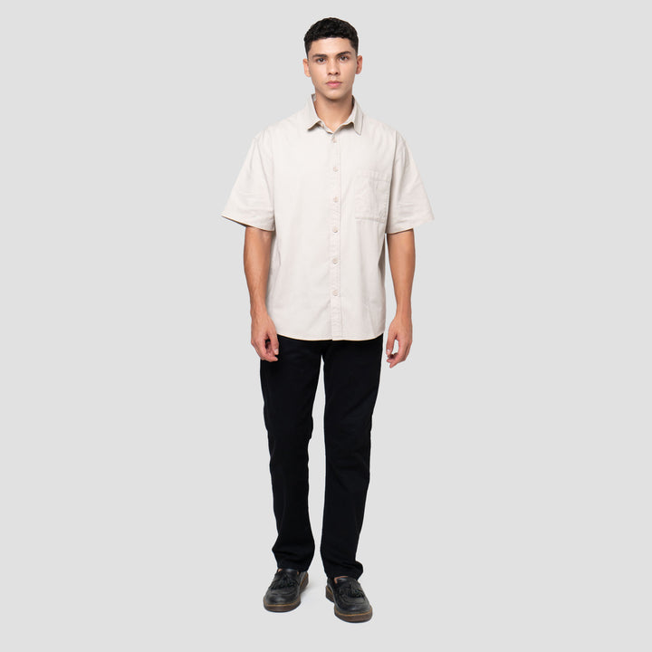 Nevada Plain Basic Twill Bio Wash Regular Fit Kemeja Pria