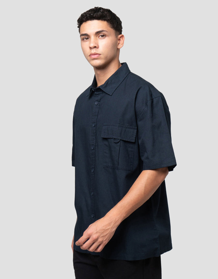 Nevada Rib Stop With Loop & Pocket Boxy Fit Reg Collar Kemeja Pria