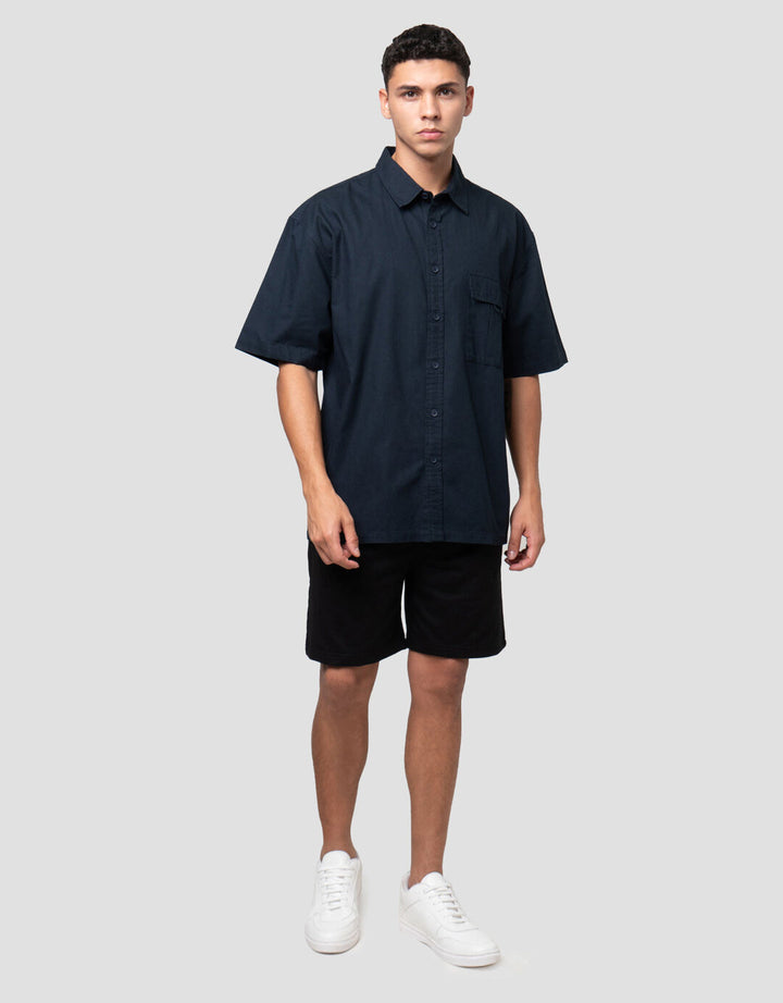 Nevada Rib Stop With Loop & Pocket Boxy Fit Reg Collar Kemeja Pria