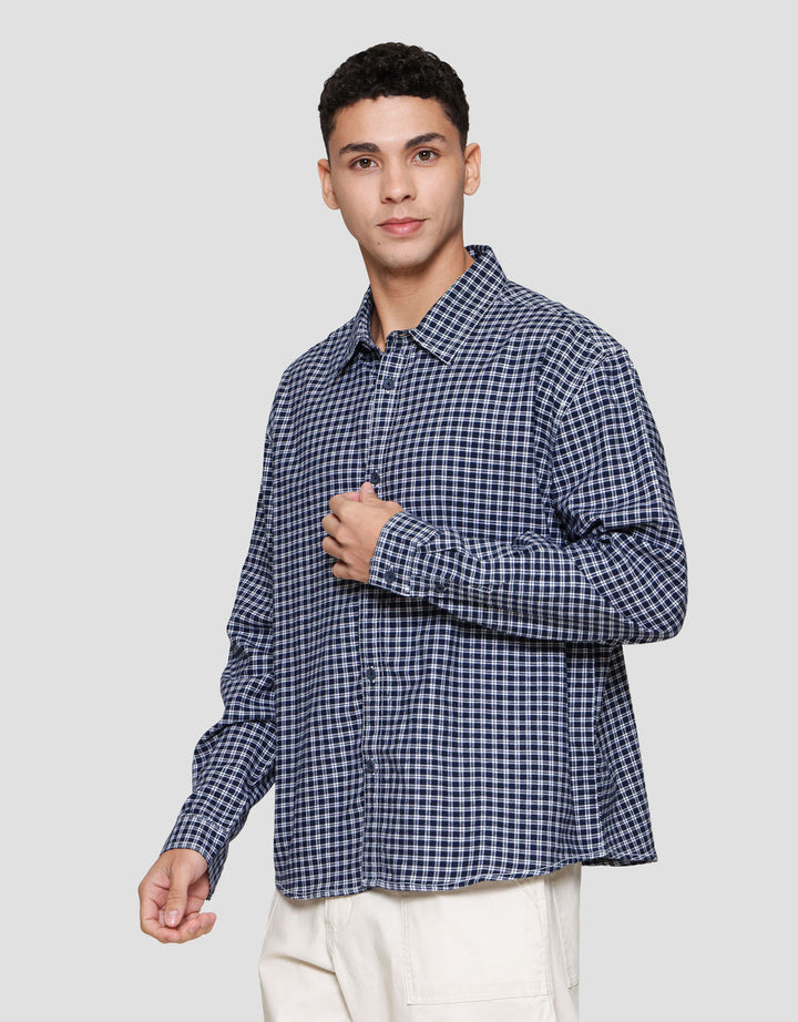 Nevada Checked Cotton Style Kemeja Pria