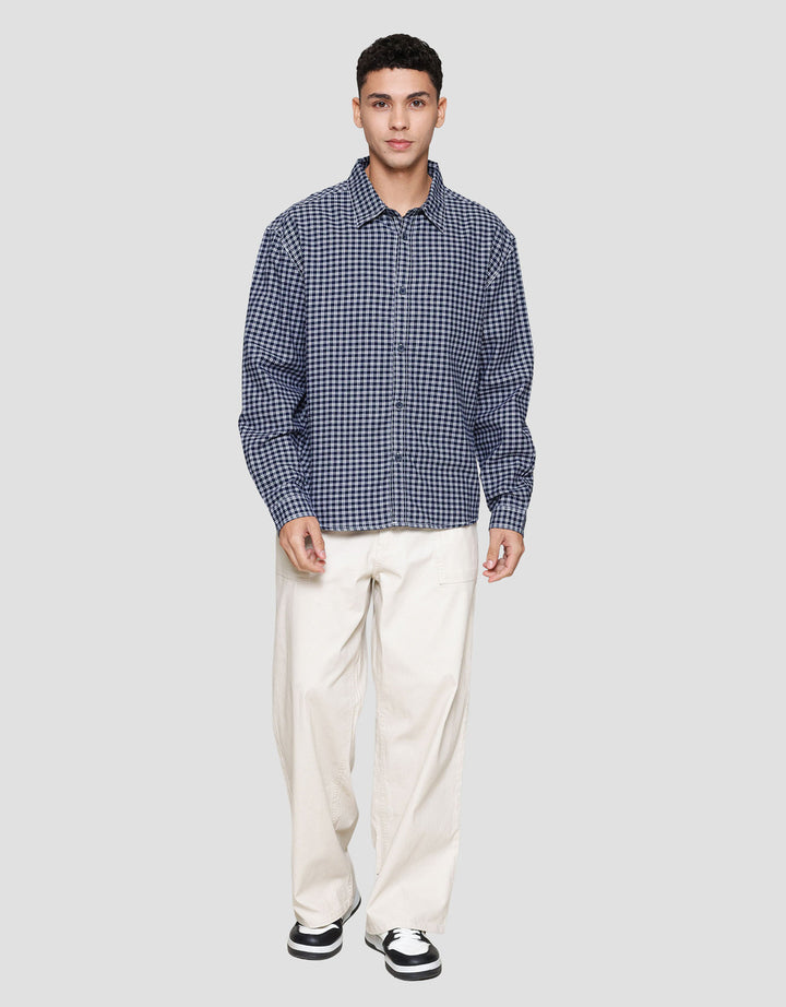 Nevada Checked Cotton Style Kemeja Pria