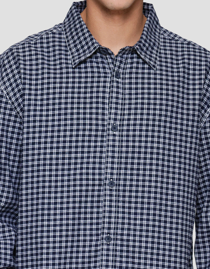 Nevada Checked Cotton Style Kemeja Pria