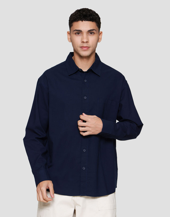 Nevada Long Sleeve Shirt Shino Linen With Pocket Reg Collar