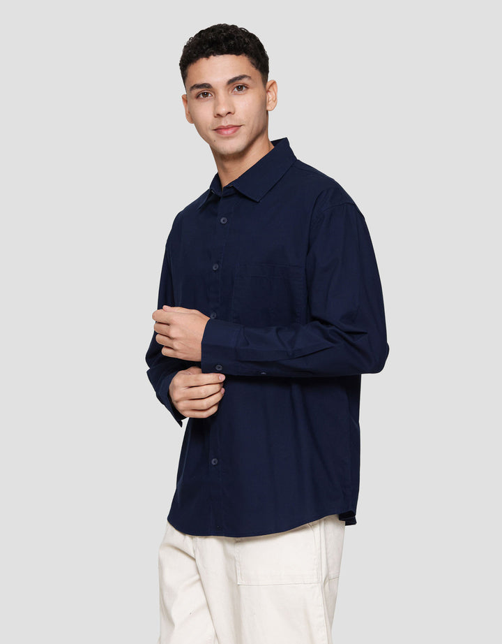 Nevada Long Sleeve Shirt Shino Linen With Pocket Reg Collar