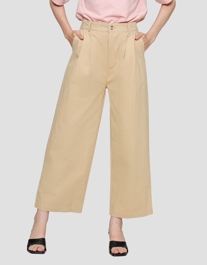 Connexion Wide Twill Celana Panjang Wanita