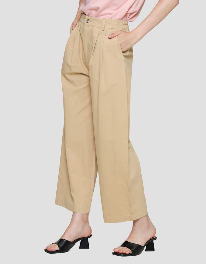 Connexion Wide Twill Celana Panjang Wanita