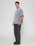 ZES Texture Salur Bintik Harold Fit Lorenzo Kaos Pria LORENZO