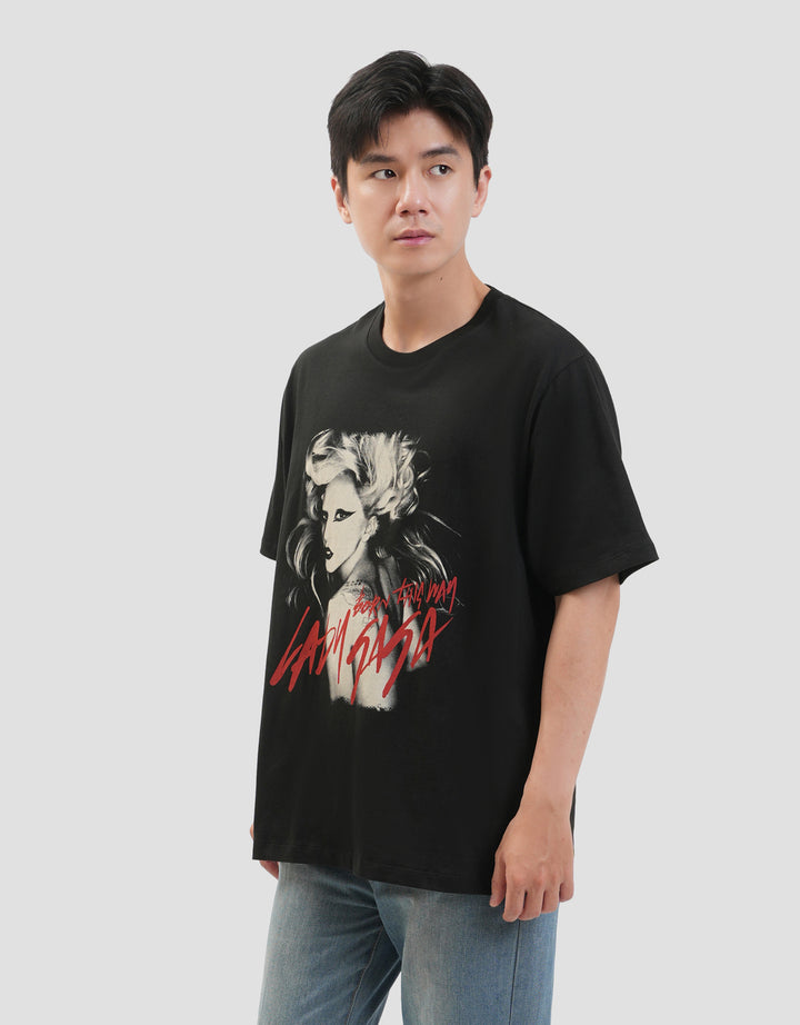 Aos Universal Music Theme Rockstar Lady Gaga Kaos Pria