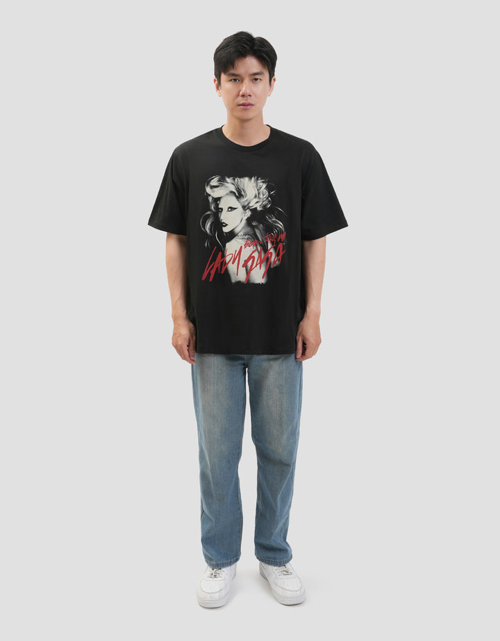 Aos Universal Music Theme Rockstar Lady Gaga Kaos Pria