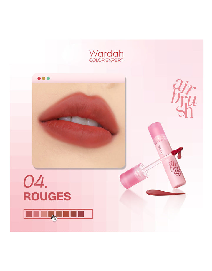 Wardah Airbrush Lip Tint 04 ROUGES 3 g