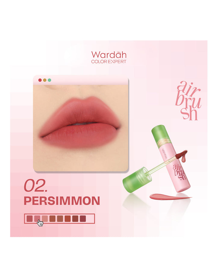 Wardah Airbrush Lip Tint 02 PERSIMOON 3 g
