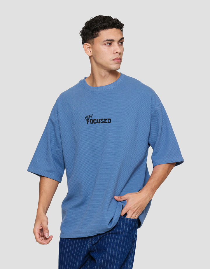 Nevada Oversize Texture With Embro - Focused Kaos Pria