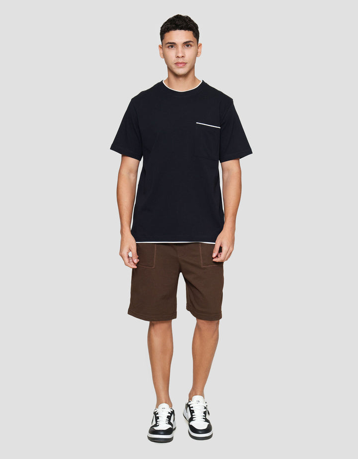 Nevada Round Neck 2 Layer With Pocket Kaos Pria