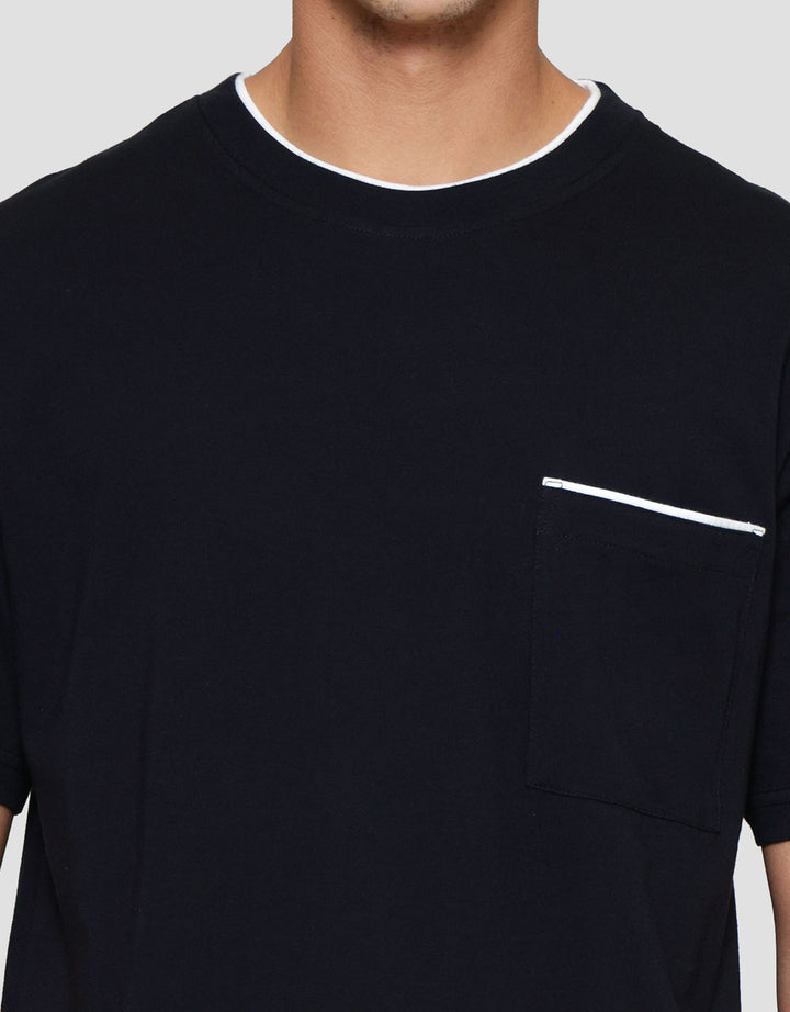 Nevada Round Neck 2 Layer With Pocket Kaos Pria