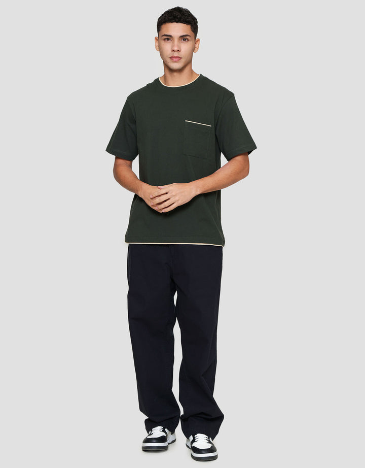 Nevada Round Neck 2 Layer With Pocket Kaos Pria