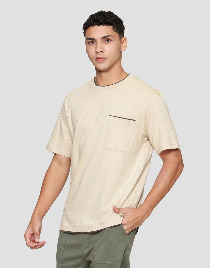 Nevada Round Neck 2 Layer With Pocket Kaos Pria